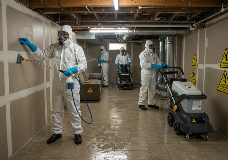 Basement Moisture Removal and Structural Drying process in Bogalusa, LA